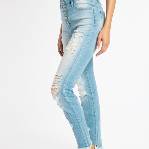Bailey Distressed Denim Jeans - Picture 6 of 8